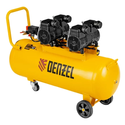 Компрессор безмасл. малошумный DLP-3000/100, 3 кВт, 2х1,5 кВт,100 л, 2850 об/мин,500 л/мин// Denzel 58145 купить в Тобольске