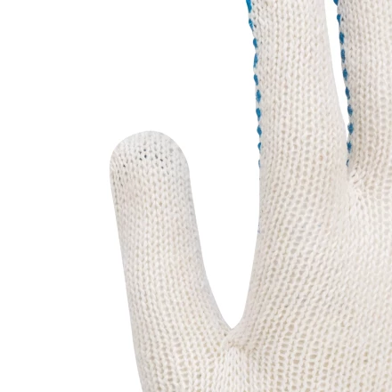 Перчатки трикотажные усиленные, с ПВХ точкой, 7 класс вязки Россия 677745 купить в Тобольске