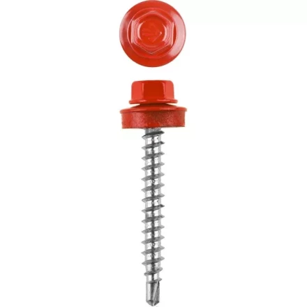 Саморезы ЗУБР &quot;ПРОФЕССИОНАЛ&quot; окраш., RAL 3003 рубин.-красн., для крепл. кров. матер. к дерев. обреш., 4.8x35мм, 380шт 4-300315-48-035-3003 купить в Тобольске