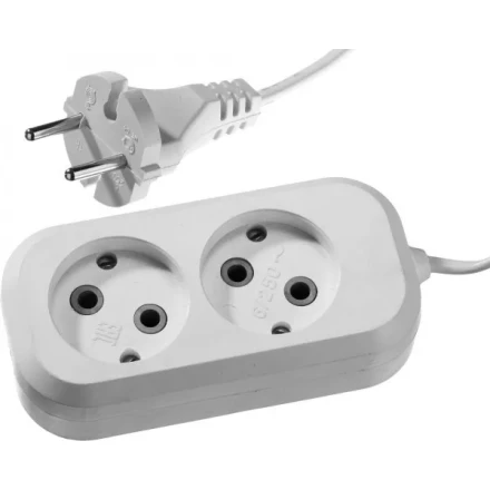 Удлинитель СИБИН электрический, ШВВП сечение 0,75кв мм, 2 гнезда, макс мощн 1300Вт, 3м 55091-3 купить в Тобольске