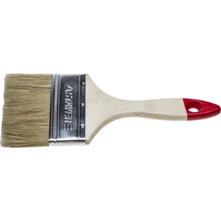 Кисть плоская STAYER &quot;UNIVERSAL-STANDARD&quot;, светлая натуральная щетина, деревянная ручка, 100мм 0101-100 купить в Тобольске