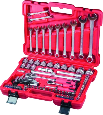 Набор слесарно-монтажный с квадратами 1/4 и 1/2 и  5/16 112 предметов MATRIX PROFI 13586 купить в Тобольске