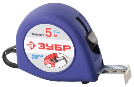 Рулетка ЗУБР &quot;СТАНДАРТ&quot;, корпус с резиновым напылением, 5м/19мм 34016-5 купить в Тобольске