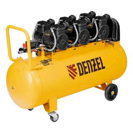 Компрессор безмасл. малошумн. DLP-4500/150, 4,5 кВт, 3х1,5 кВт,150 л, 2850 об/мин,750 л/мин// Denzel 58146 купить в Тобольске