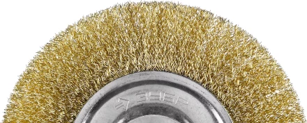 ЗУБР &quot;ПРОФЕССИОНАЛ&quot;. Щетка дисковая для УШМ, витая стальная латунированная проволока 0,3мм, 150х22мм 35187-150_z01 купить в Тобольске