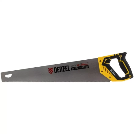 Ножовка по дереву, 500 мм, 11 TPI, зуб 3D, двухкомпонентная рукоятка Denzel 24148 купить в Тобольске