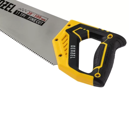 Ножовка по дереву, 500 мм, 11 TPI, зуб 3D, двухкомпонентная рукоятка Denzel 24148 купить в Тобольске