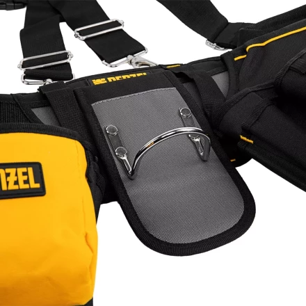 Пояс монтажника усиленный, с лямками, сумки поясные, держатель для молотка// Denzel 90290 купить в Тобольске
