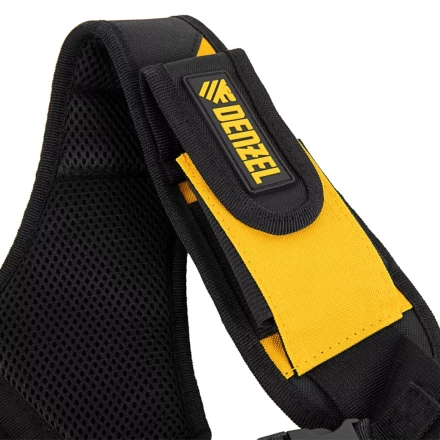 Пояс монтажника усиленный, с лямками, сумки поясные, держатель для молотка// Denzel 90290 купить в Тобольске