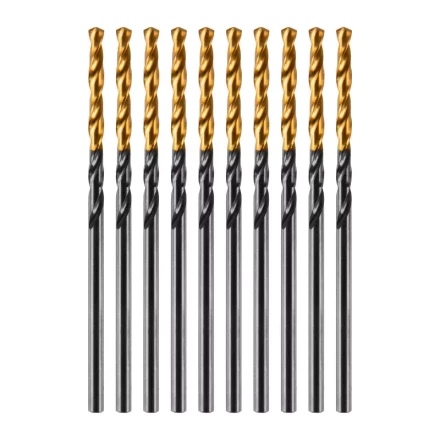 Сверло по металлу, 2 мм, HSS-Tin, Golden Tip, 10 шт. Denzel 717203 купить в Тобольске