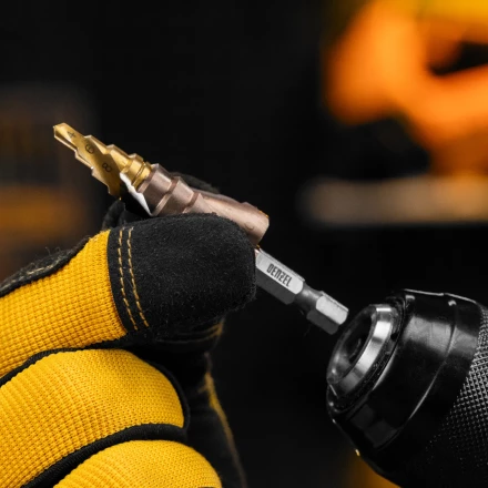 Сверло ступенчатое Denzel 723613, 4-6-8-10-12-14-16-18-20 мм, Р6М5К5, 6-гр. хвостовик купить в Тобольске