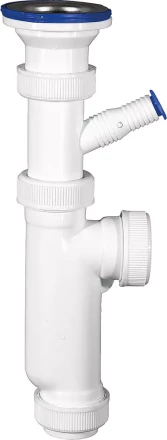 Сифон ЗУБР &quot;МАСТЕР&quot; колбовый для моек и раковин, выпуск - нержавеющая чашка, отвод для стиральной машины 51857 купить в Тобольске