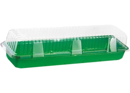 Мини-парник для рассады 15х58х6см с крышкой под 3 кассеты полистирол комплект из 2 частей Россия 64321 купить в Тобольске