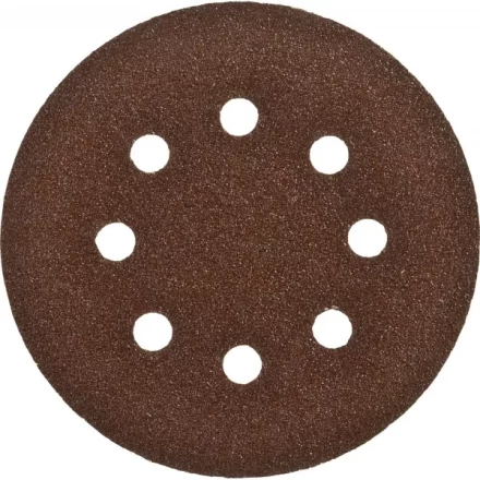 Круг шлифовальный ЗУБР &quot;СТАНДАРТ&quot; из абразивной бумаги на велкро основе, 8 отв., Р80, 125мм, 5шт 35350-125-080 купить в Тобольске