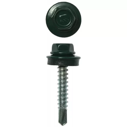 Саморезы ЗУБР &quot;ПРОФЕССИОНАЛ&quot; окраш., RAL 6005 зелен. насыщен., для крепл. кров. матер. к дерев. обреш., 4.8x35мм, 380шт 4-300315-48-035-6005 купить в Тобольске