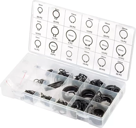 Набор стопорных колец, D 3 - 32 мм, 300 предм. СИБРТЕХ 47600 купить в Тобольске