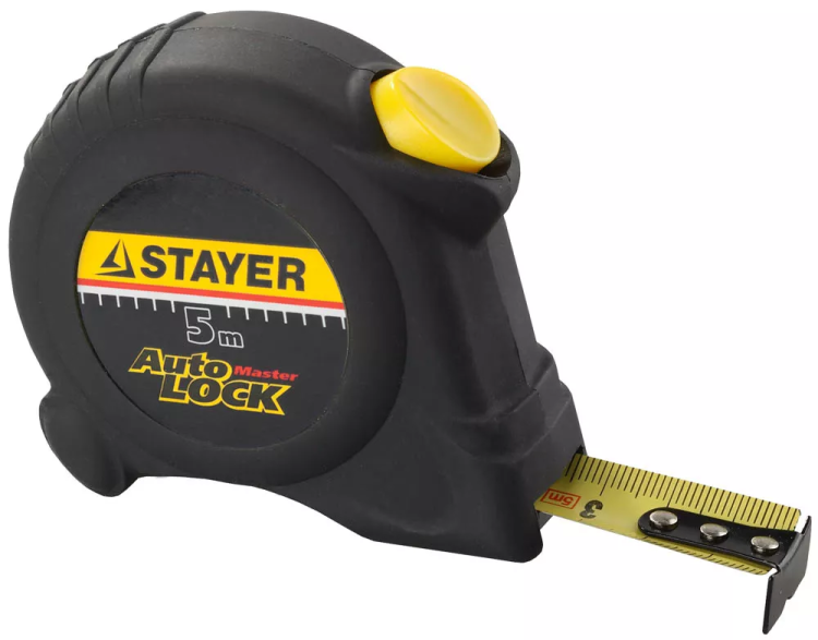 Рулетка STAYER "MASTER" "AUTOLOCK", корпус с резиновым напылением, автостоп, 5мх19мм 2-34126-05-19_z01 купить в Тобольске