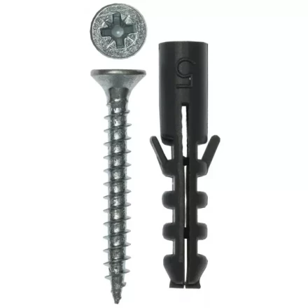 Дюбель ЗУБР полипропиленовый распорный 5,0x25мм с оцинкованным шурупом PZ, 3,0х25мм, ТФ6, 12шт 4-301036-05-020 купить в Тобольске