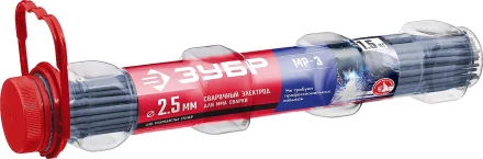 ЗУБР Д 2.5 х 350 мм, 1.5 кг в ПВХ тубе, МР-3 рутиловый, электрод сварочный (40011-2.5) купить в Тобольске