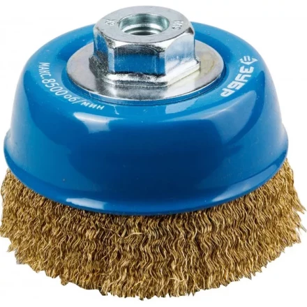 ЗУБР &quot;ПРОФЕССИОНАЛ&quot;. Щетка чашечная для УШМ, витая латунированная стальная проволока 0,3мм, 100ммхМ14 3526-100_z02 купить в Тобольске