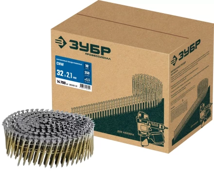 ЗУБР CNW 32 х 2.1 мм, барабанные гвозди рифленые, 14700 шт (305382-32) купить в Тобольске
