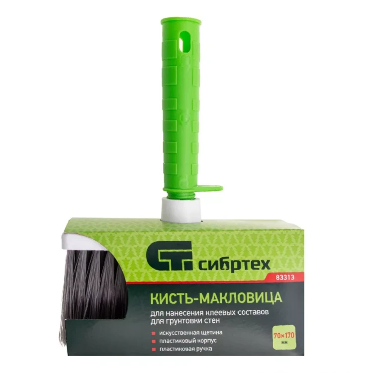 Кисть-макловица, 70 x 170, искусственная щетина, пластиковый корпус, пластиковая ручка Сибртех 83313 купить в Тобольске