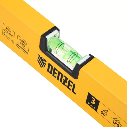 Уровень алюминиевый Denzel 33692, магнит, фрезерованный, 3 глазка (1 зеркал.), 0,5 мм/м, 800 мм купить в Тобольске