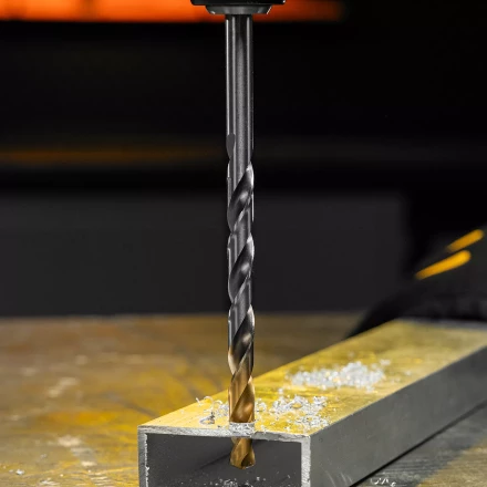 Сверло спиральное по металлу Denzel, 10 х 184 мм, Р6М5, Golden Tip, удлиненное 718263 купить в Тобольске