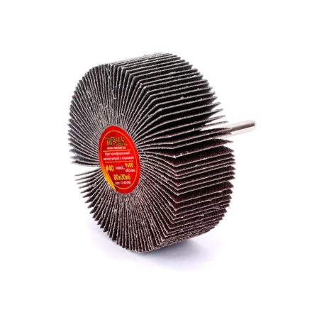 Круг MESSER шлифовальный лепестковый с оправкой (на шпильке) 80х30х6  #40 купить в Тобольске