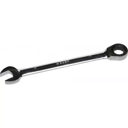 Ключ ЗУБР &quot;ПРОФИ&quot; гаечный комбинированный трещоточный, Cr-V сталь, хромированный, 17мм 27074-17 купить в Тобольске