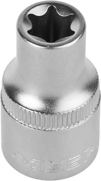 Головка торцовая ЗУБР "МАСТЕР" (1/2"), Cr-V, E-TORX, хроматированное покрытие, E11 27719-11 купить в Тобольске