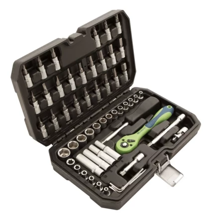 Набор инструментов 56 предметов, CrV, 1/4&quot; Сибртех 13525 купить в Тобольске