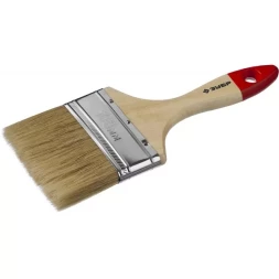 Кисть плоская  ЗУБР &quot;УНИВЕРСАЛ-МАСТЕР&quot;, натуральная щетина, деревянная ручка, 100мм 4-01003-100