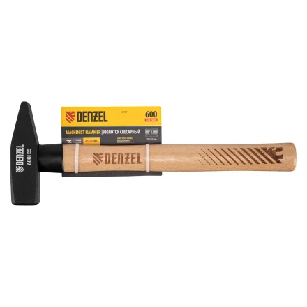 Молоток слесарный, 600 г Denzel, кованый квадратный боек, буковая рукоятка, 10431 купить в Тобольске