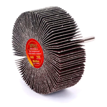 Круг MESSER шлифовальный лепестковый с оправкой (на шпильке) 80х30х6  #60 купить в Тобольске