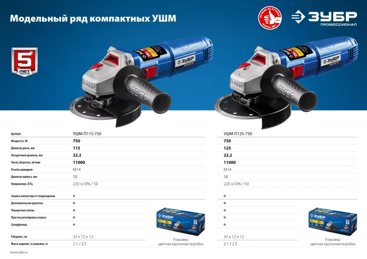 Машина углошлифовальная компактная УШМ-П115-750 серия ПРОФЕССИОНАЛ купить в Тобольске