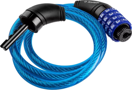 Замок ЗУБР &quot;ПРОФЕССИОНАЛ&quot;, тросовый, кодовый, с изменяемым кодом, длина троса - 950мм, d 10мм 37262-95_z01 купить в Тобольске