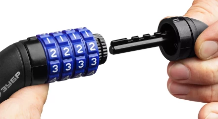 Замок ЗУБР &quot;ПРОФЕССИОНАЛ&quot;, тросовый, кодовый, с изменяемым кодом, длина троса - 950мм, d 10мм 37262-95_z01 купить в Тобольске