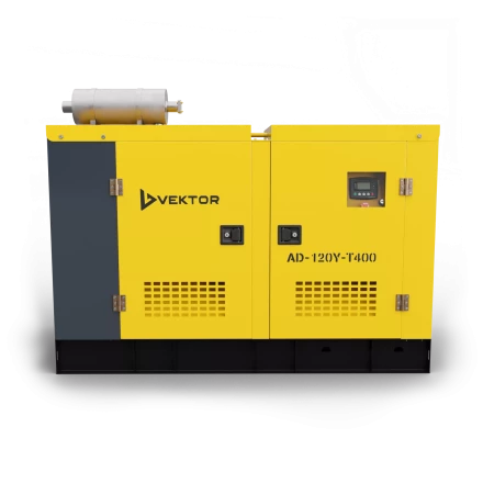 Дизельный генератор Vektor AD-120Y-T400 в шумозащитном кожухе с АВР купить в Тобольске