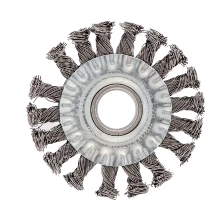 Щетка для УШМ 100 мм посадка 22,2 мм Плоская крученая проволока 0,5 мм Сибртех 746307 купить в Тобольске