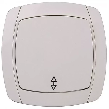 Выключатель СВЕТОЗАР &quot;CITY LIGHT&quot; проходной одноклавишный в сборе, бежевый, 10А/~250В SV-54237-B купить в Тобольске