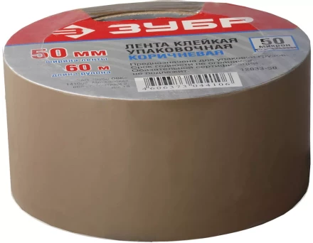 Лента ЗУБР &quot;МАСТЕР&quot; клеящая,   коричневая, усиленная прочность,  толщина 50 мк, 38мм х 60м 12033-38 купить в Тобольске