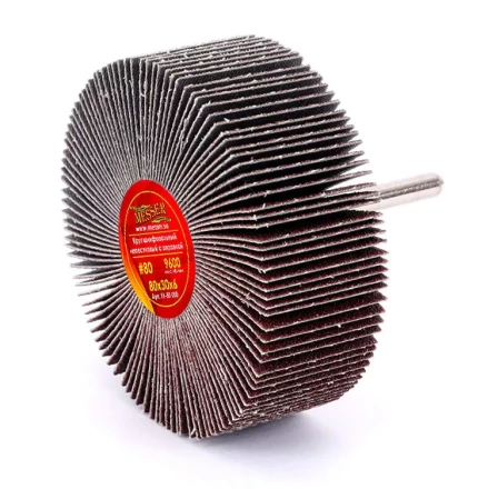 Круг MESSER шлифовальный лепестковый с оправкой (на шпильке) 80х30х6  #80 купить в Тобольске