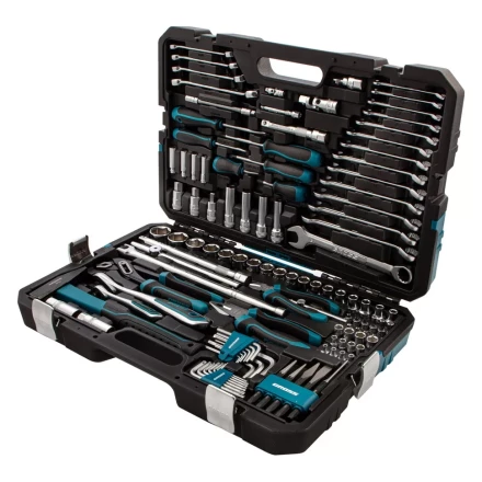 Набор инструментов 115 предметов, 120 зубьев, CrV, 1/4&quot;, 1/2&quot; Gross 14152 купить в Тобольске