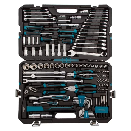 Набор инструментов 115 предметов, 120 зубьев, CrV, 1/4&quot;, 1/2&quot; Gross 14152 купить в Тобольске