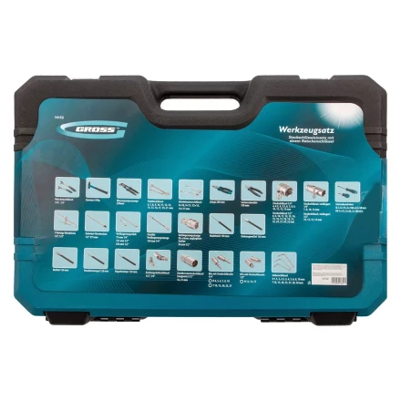 Набор инструментов 115 предметов, 120 зубьев, CrV, 1/4&quot;, 1/2&quot; Gross 14152 купить в Тобольске