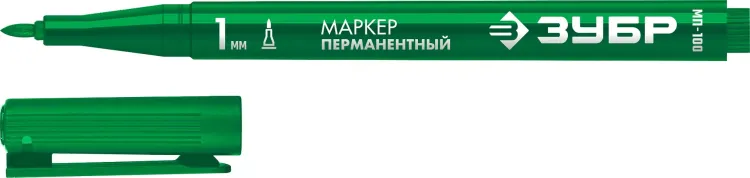 ЗУБР МП-100 зеленый, 1 мм перманентный маркер (06320-4) купить в Тобольске