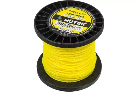 Леска HUTER TS24100 для триммера, 2.4 мм, витой квадрат 71/2/5 купить в Тобольске