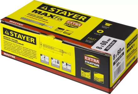 Дюбель-гвоздь полипропиленовый, потайный бортик, 8 x 60 мм, 60 шт, STAYER Master 30645-08-060 30645-08-060 купить в Тобольске