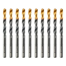 Сверло по металлу Denzel, 6 мм, HSS-Tin, Golden Tip, 10 шт. 717215